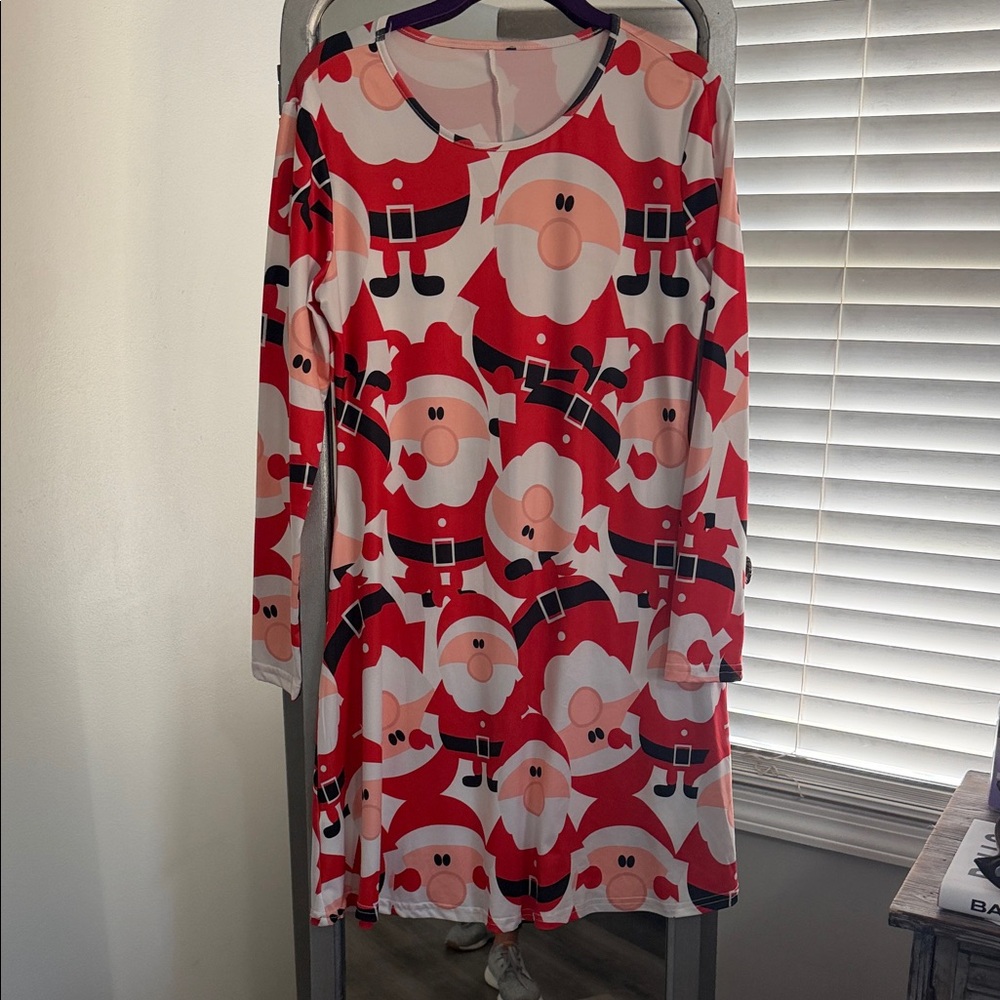 Festive Santa Print Dress